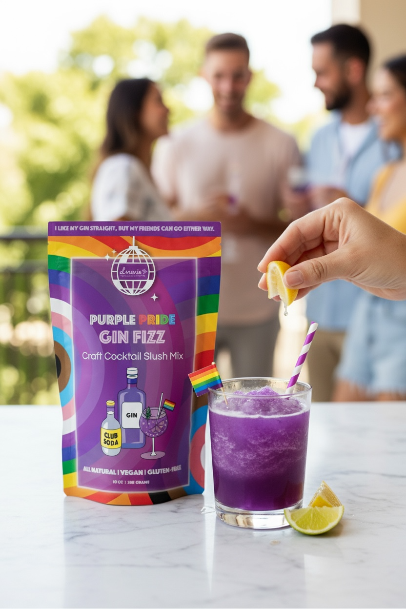 Purple Pride Gin Fizz Cocktail - Ready-To-Freeze Cocktail – d