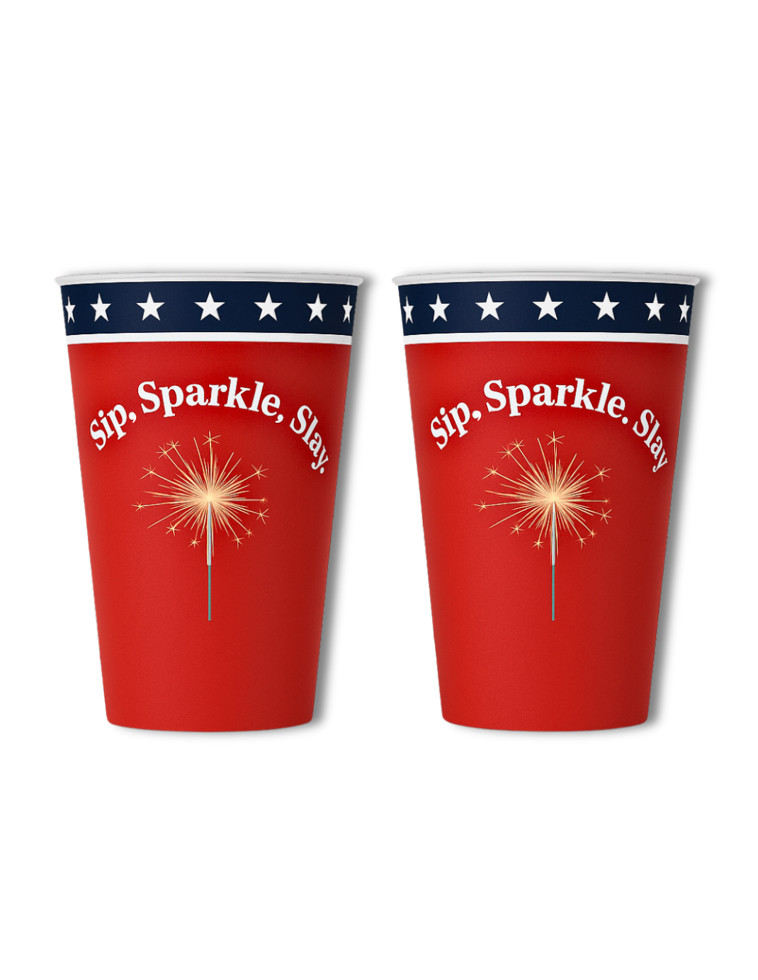 "Sip, Sparkle, Slay." Reusable Party Cups (Set of 6)