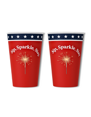 "Sip, Sparkle, Slay." Reusable Party Cups (Set of 6)