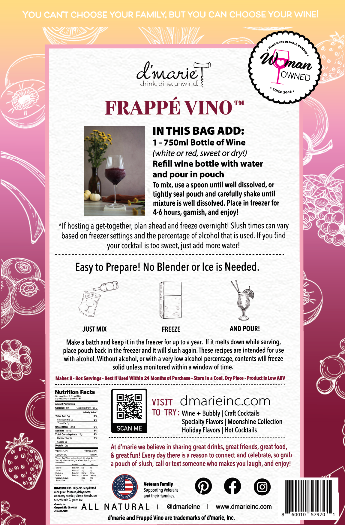 Original Frappé Vino Frozen Wine Slush Mix